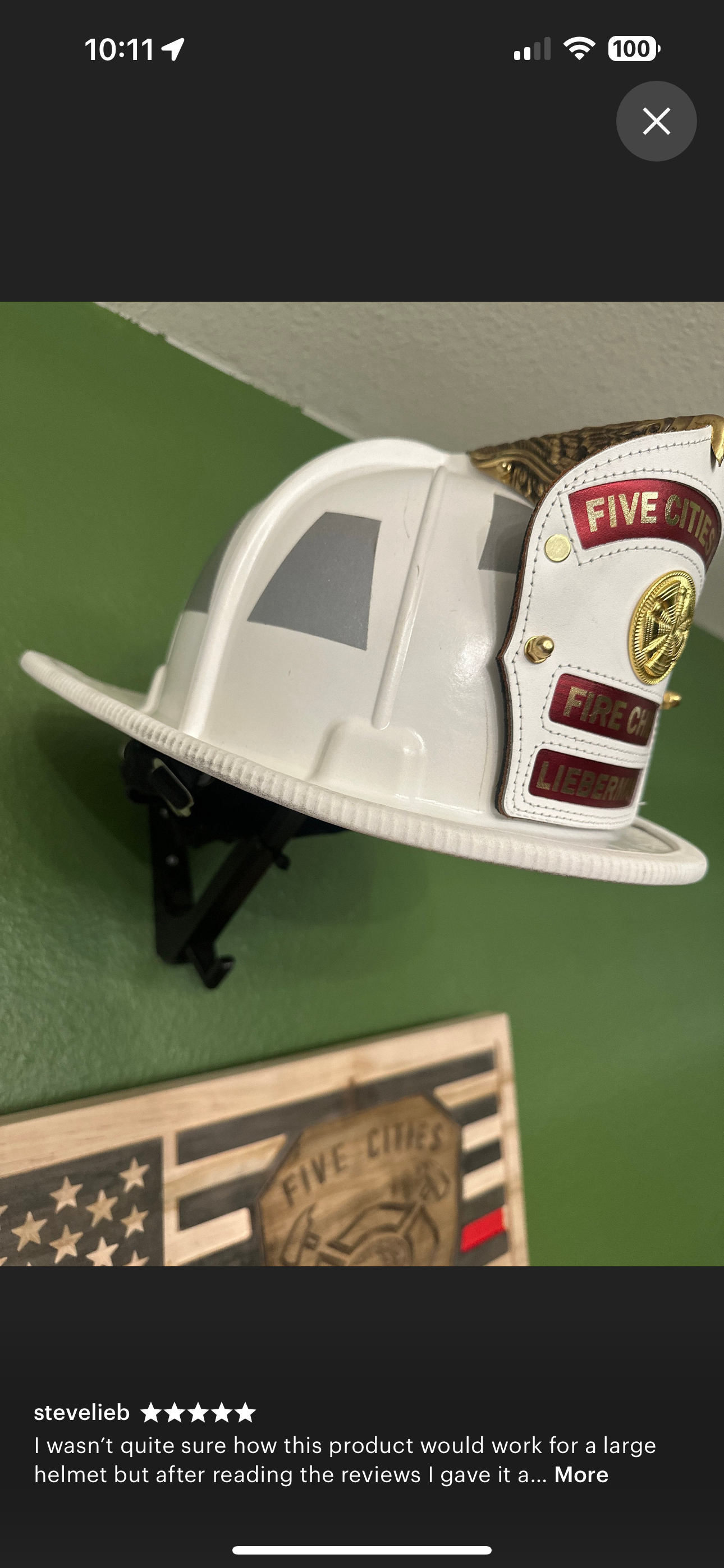 Fire Helmet Wall Mount Display